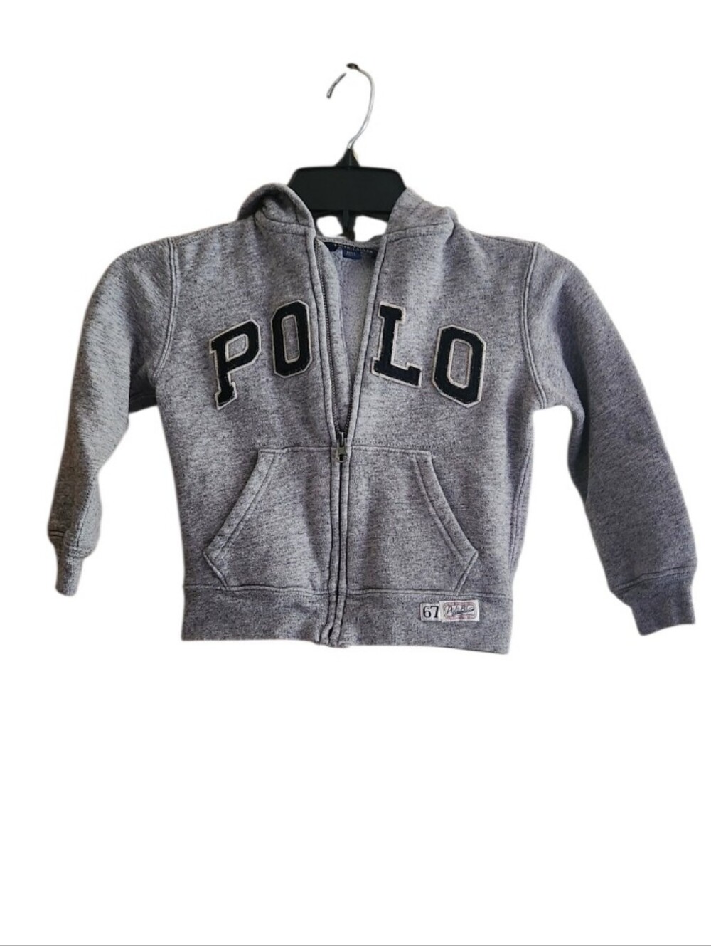 Polo by Ralph Lauren Kids Heather Gray Hooded Zip Sweatshirt With POLO Logo